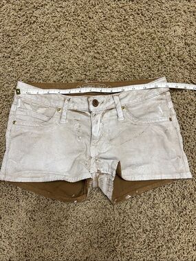 Robin's Jean White Metallic-Look Denim Short Shorts
